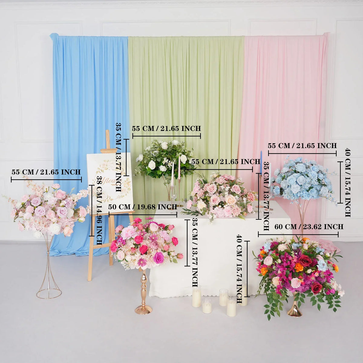 Uflower Table Centerpieces Floral Ball Wedding Decor Flower Arrangement MB80071 - Uflower