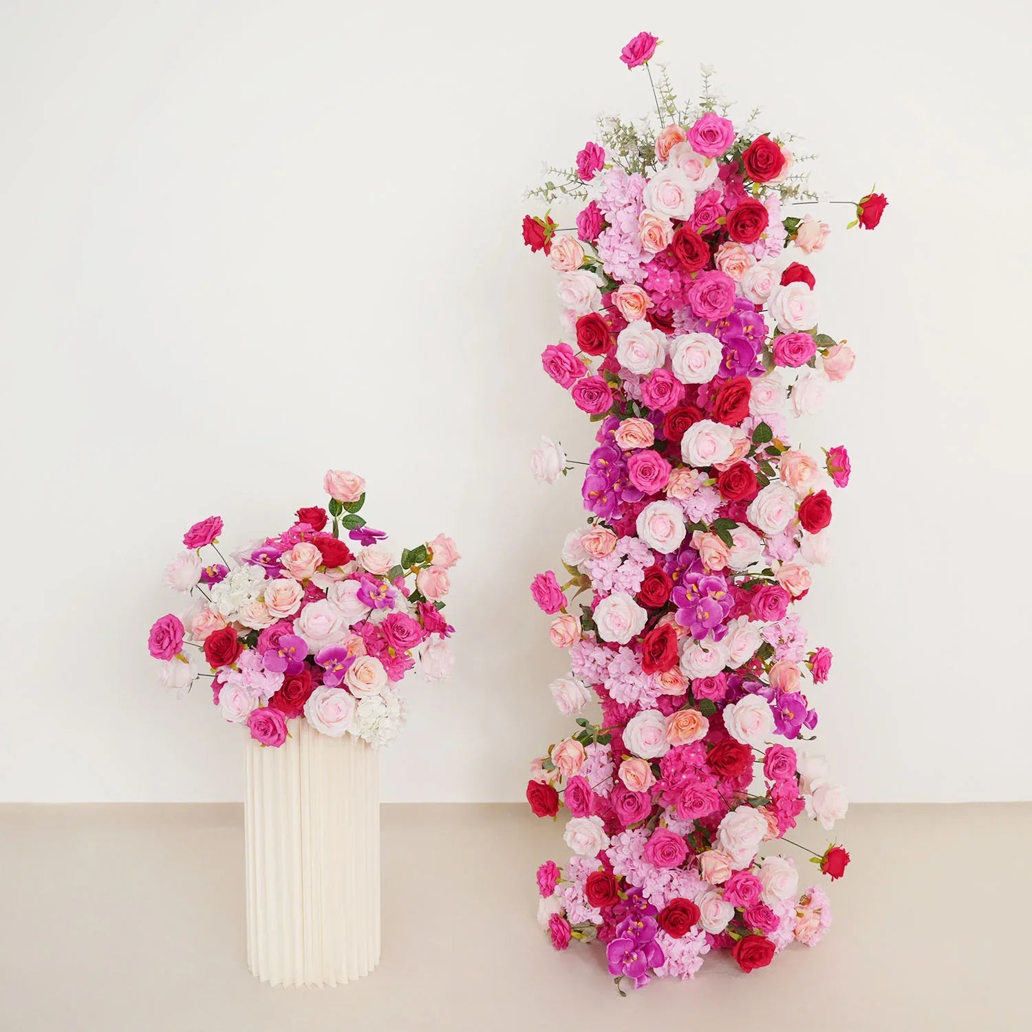 Uflower Pink Rose Wedding Background Arch KT Board Decoration Flower Arrangement SET80082 - Uflower
