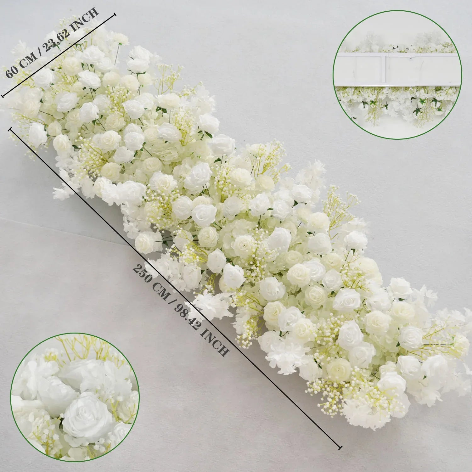 Uflower White Baby breath Rose Wedding Backdrop Arch Decor SET80064-01 - Uflower