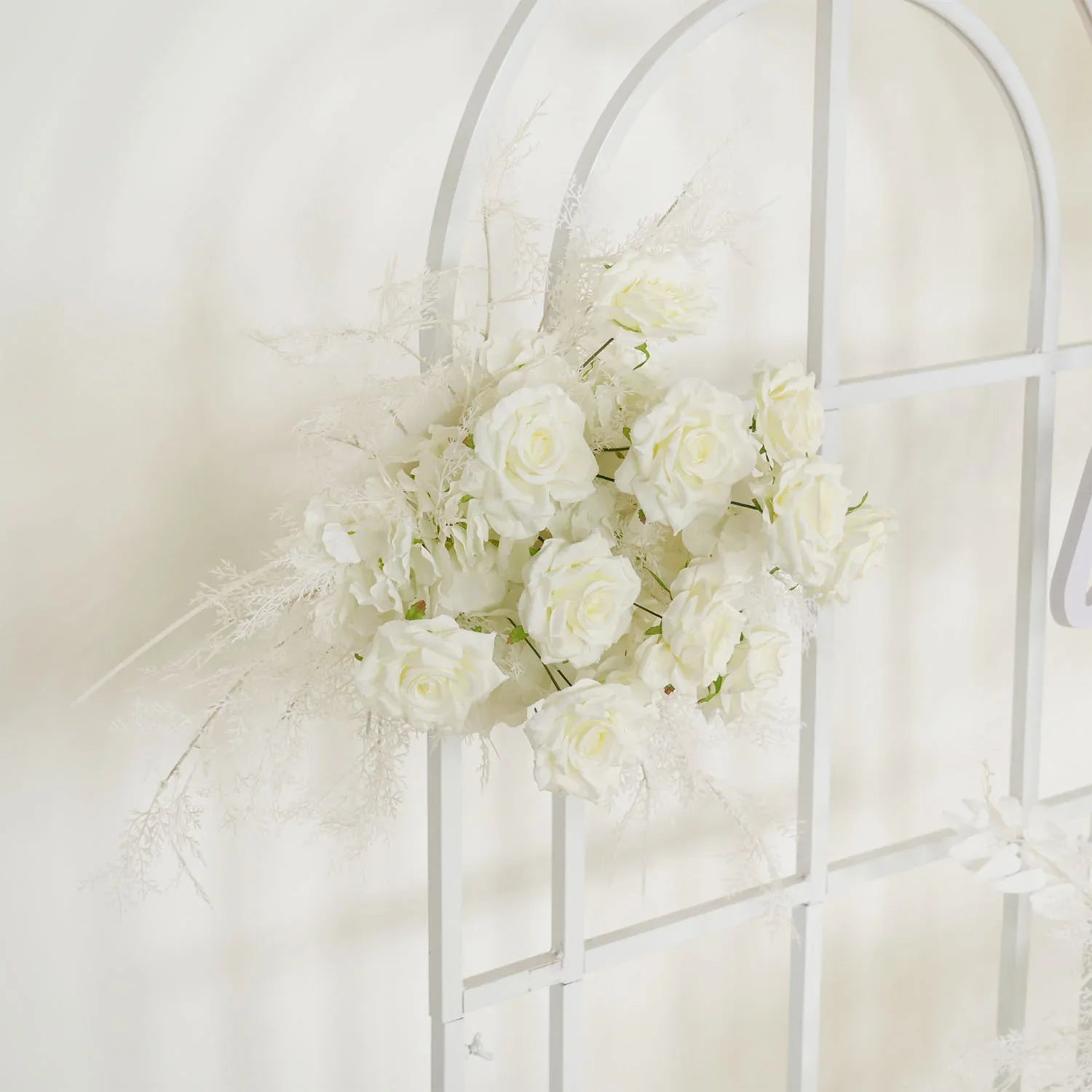 Uflower Artificial White Wedding KT Backdrop Flower Row Decor SET80061 - Uflower