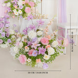 Uflower Artificial Purple Pink Wedding KT Backdrop Flower Row Decor SET80077 - Uflower