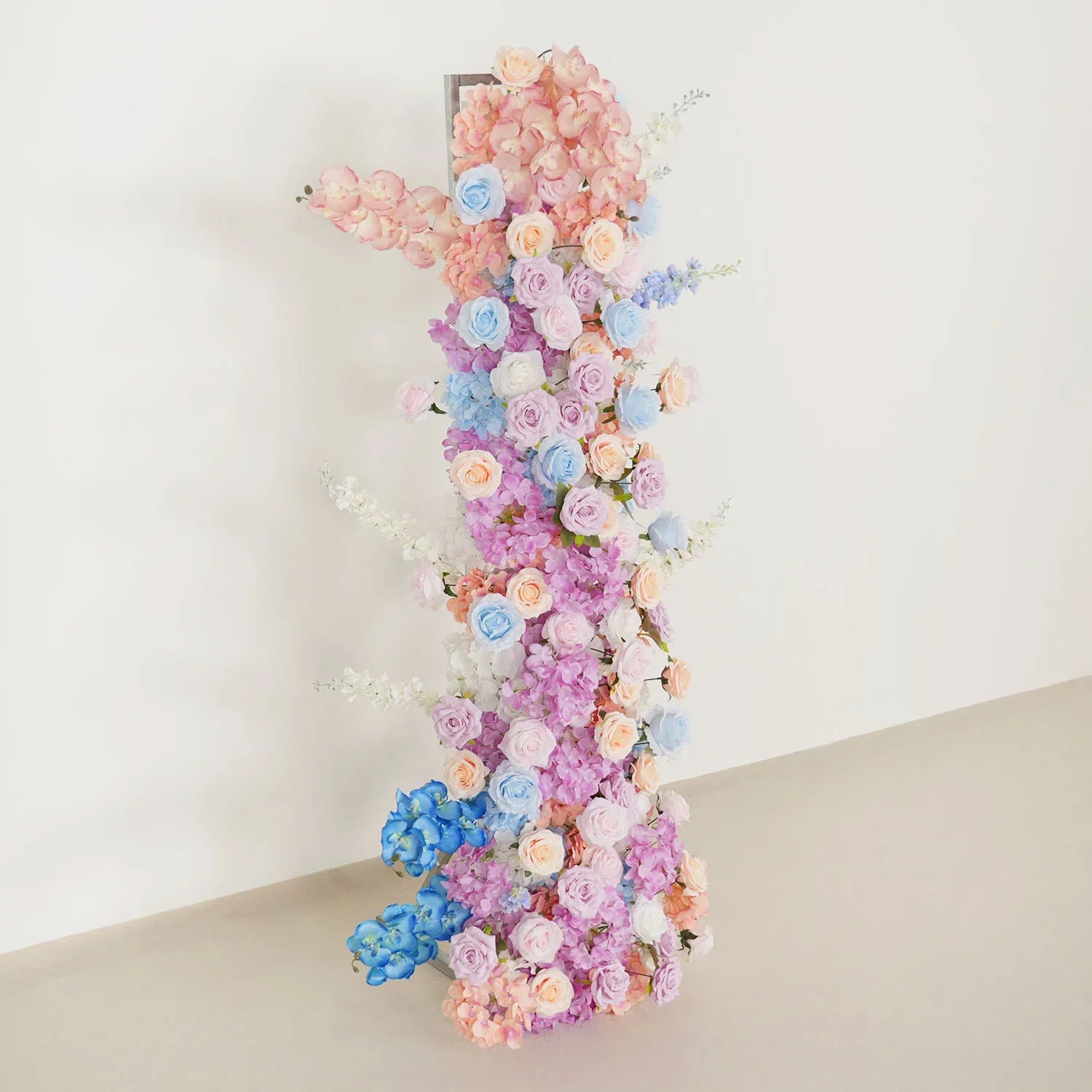 Uflower Purple Blue Rose Wedding Background Arch KT Board Decoration Flower Arrangement SET80105 - Uflower