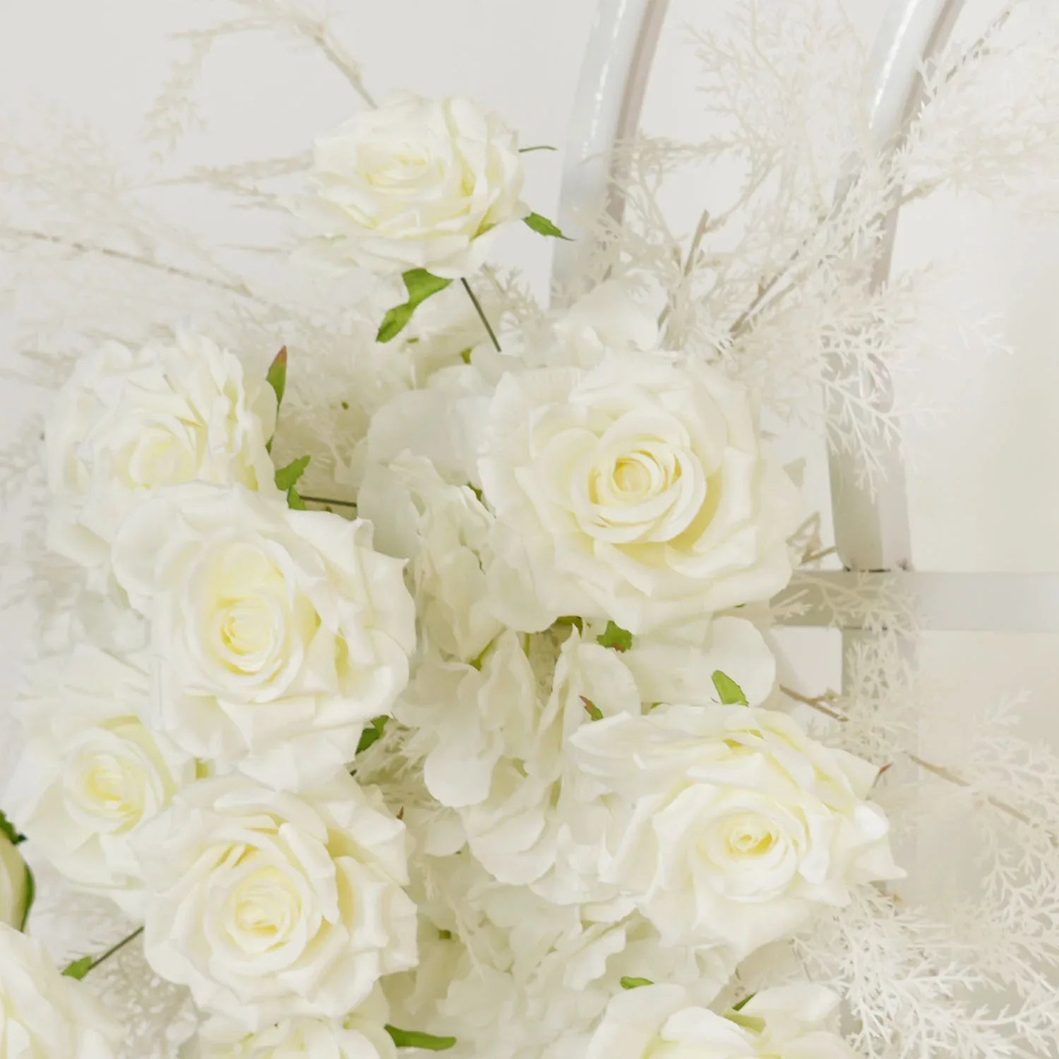 Uflower Artificial White Wedding KT Backdrop Flower Row Decor SET80061 - Uflower