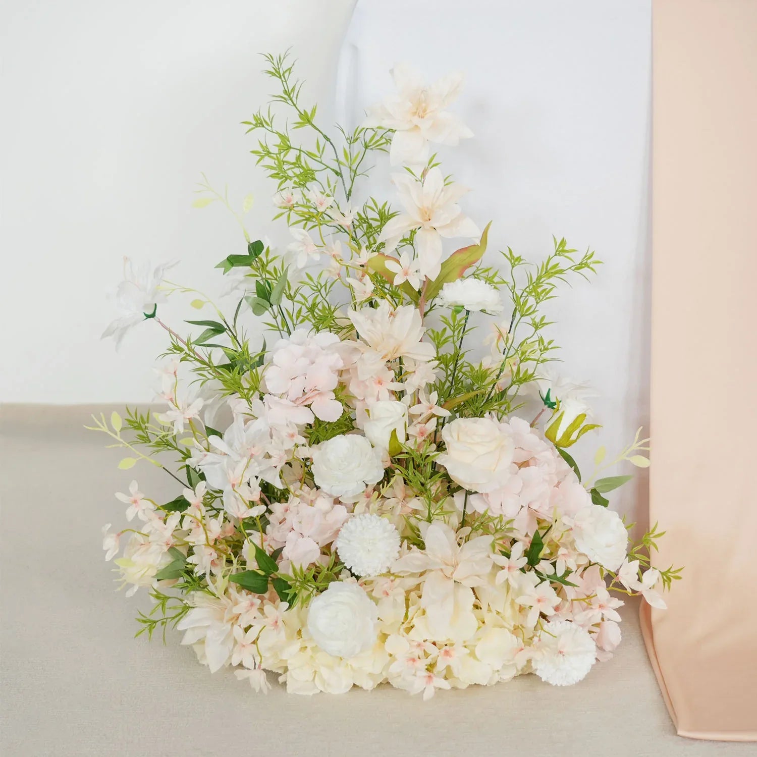 Uflower Artificial White Pink Wedding KT Backdrop Flower Row Decor SET80091 - Uflower