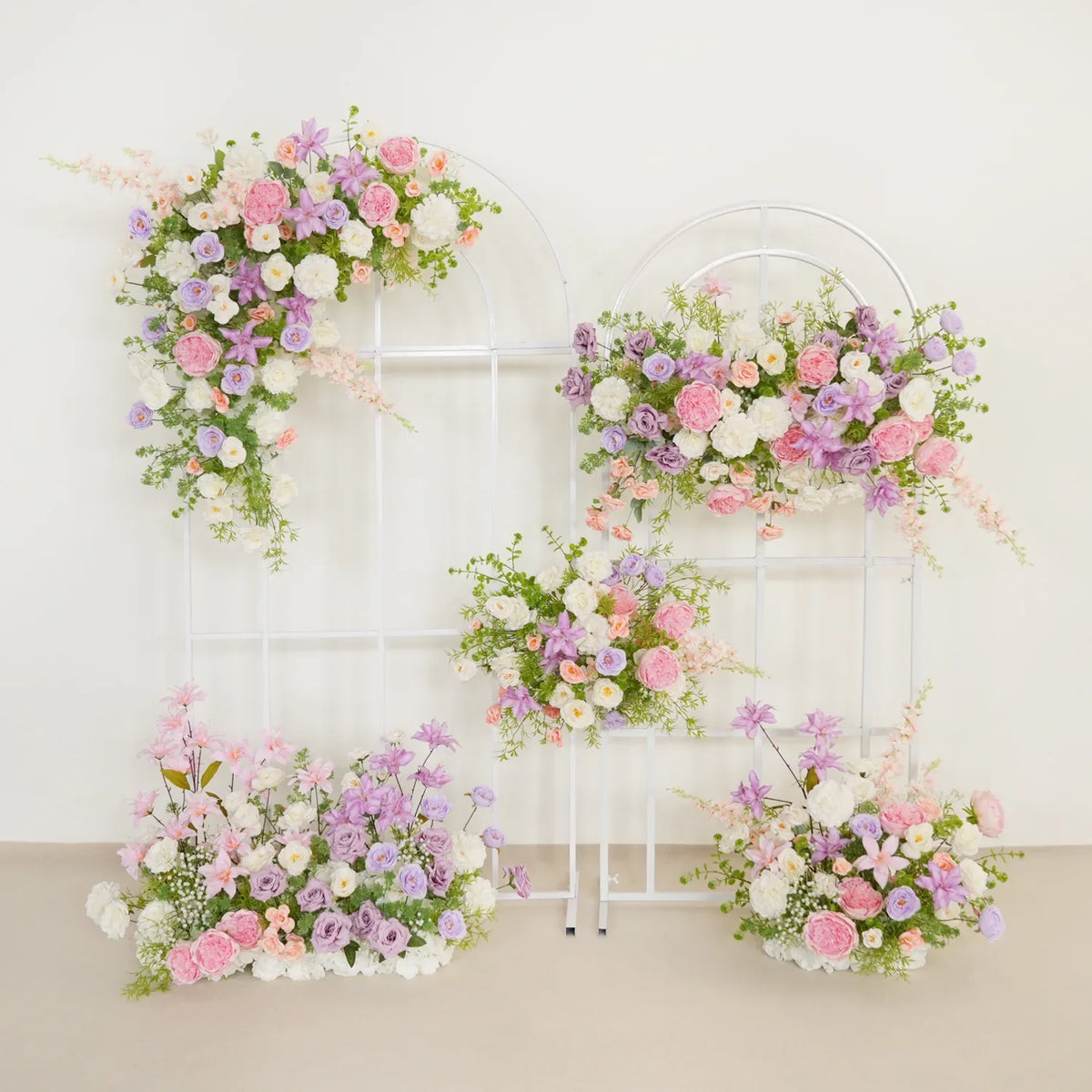 Uflower Artificial Purple Pink Wedding KT Backdrop Flower Row Decor SET80077 - Uflower