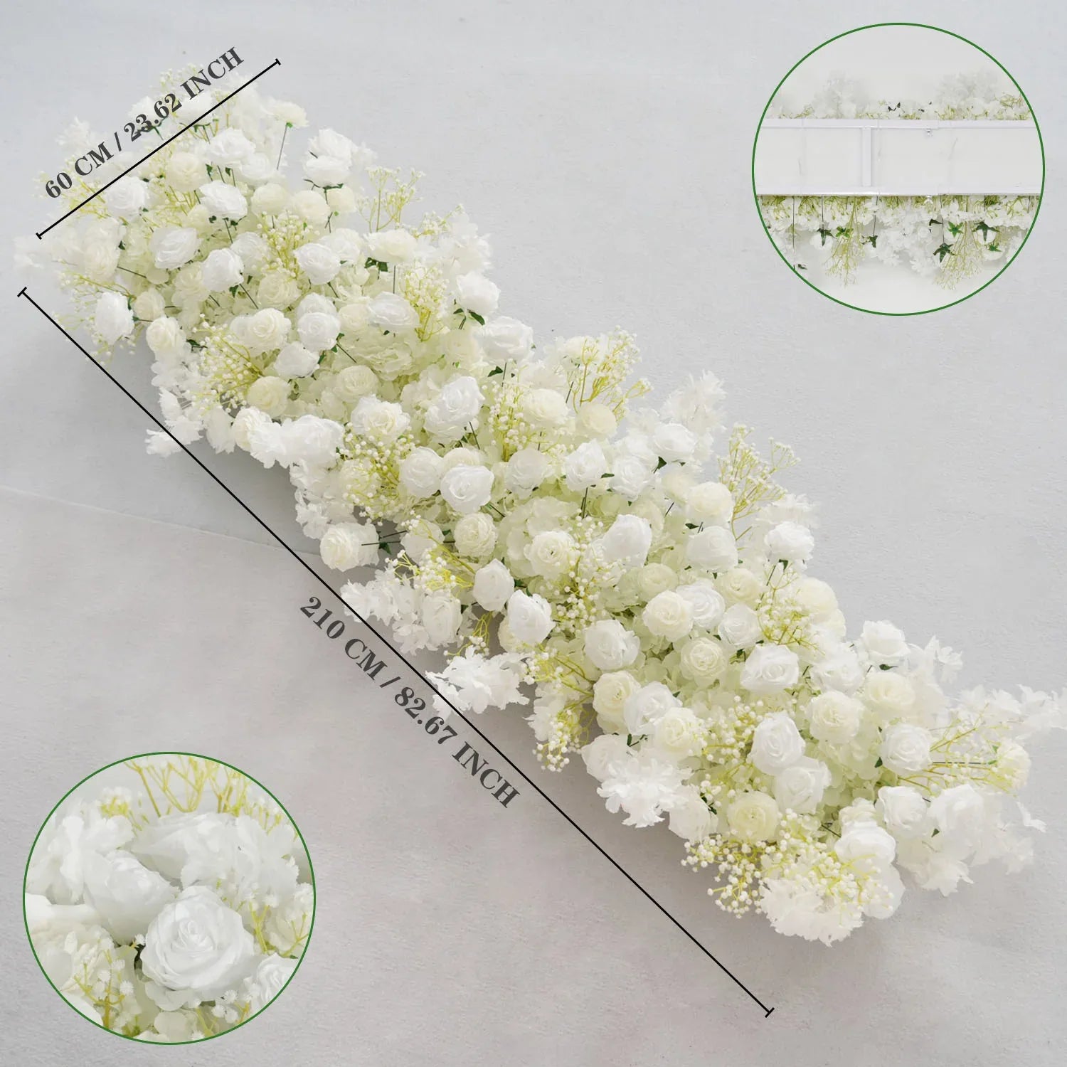 Uflower White Baby breath Rose Wedding Backdrop Arch Decor SET80064-01 - Uflower