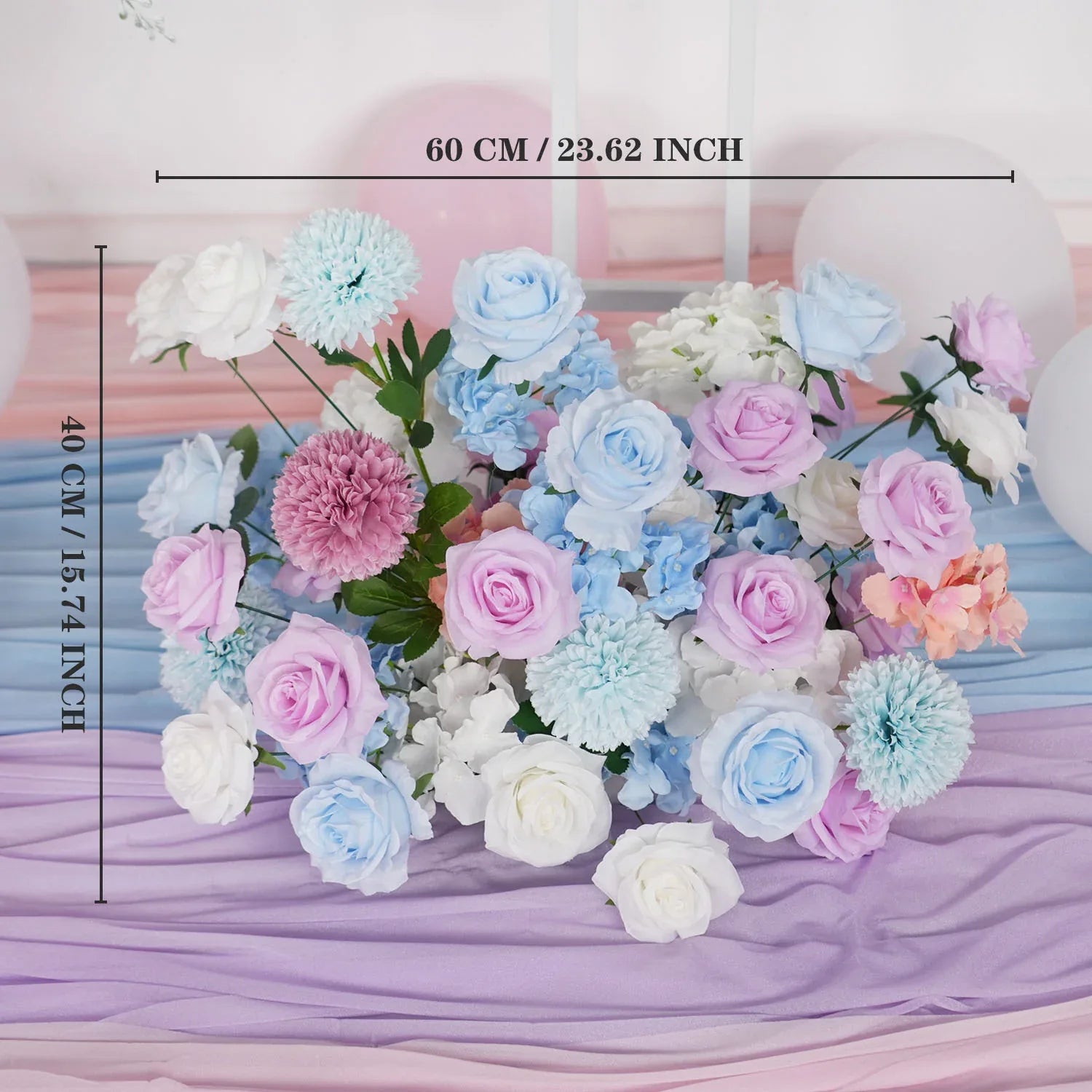 Uflower Purple Blue Rose Wedding Background Arch KT Board Decoration Flower Arrangement SET80105 - Uflower