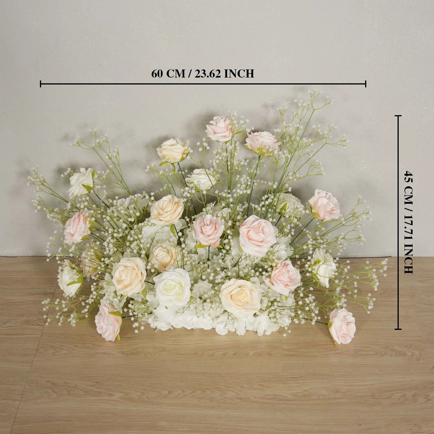 Uflower Champagne White Babysbreath Rose Arrangement Wedding KT Backdrop Decor SET80131 - Uflower