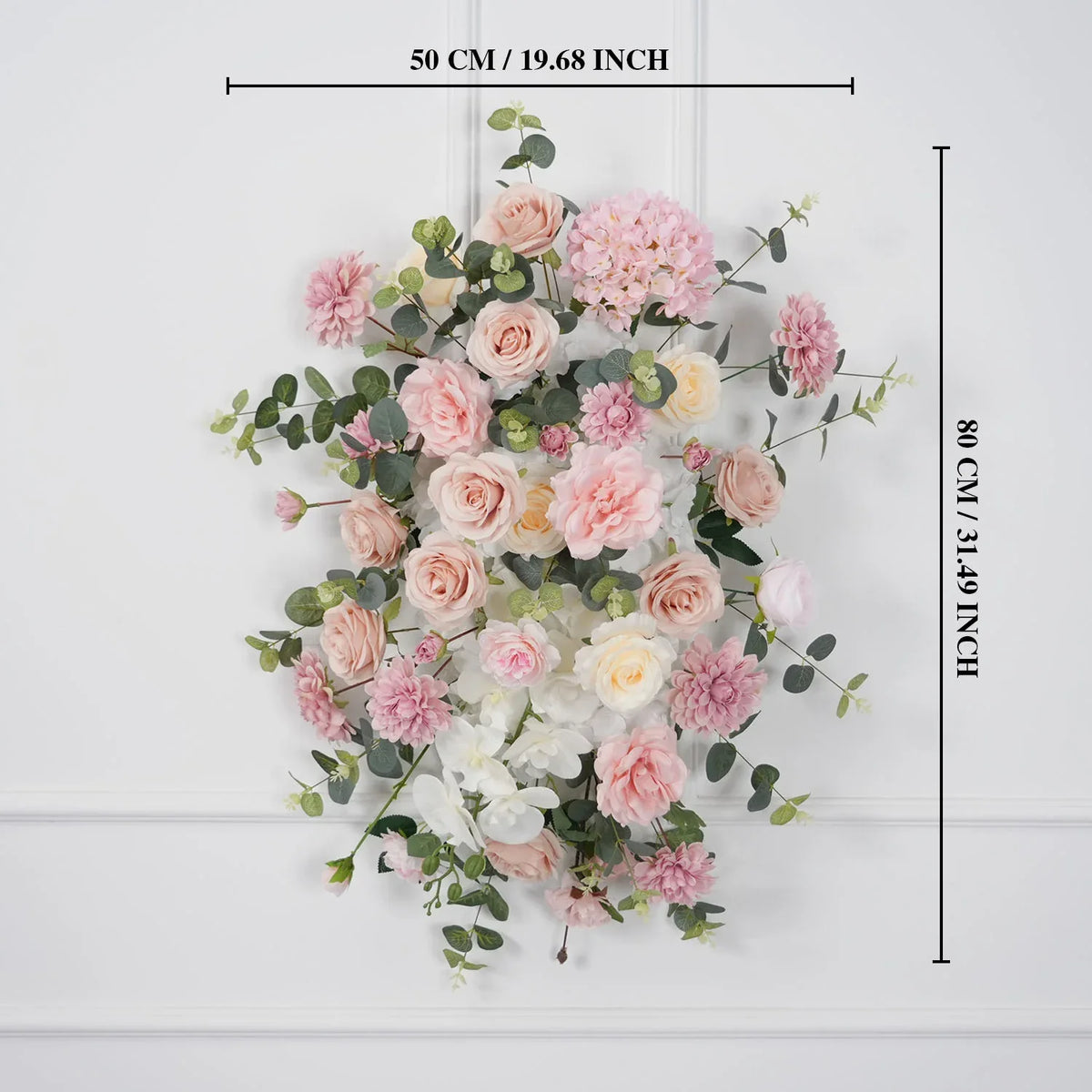 Uflower Wedding Backdrop Pink Rose Green Leaf Floral Arrangement SET80128 - Uflower