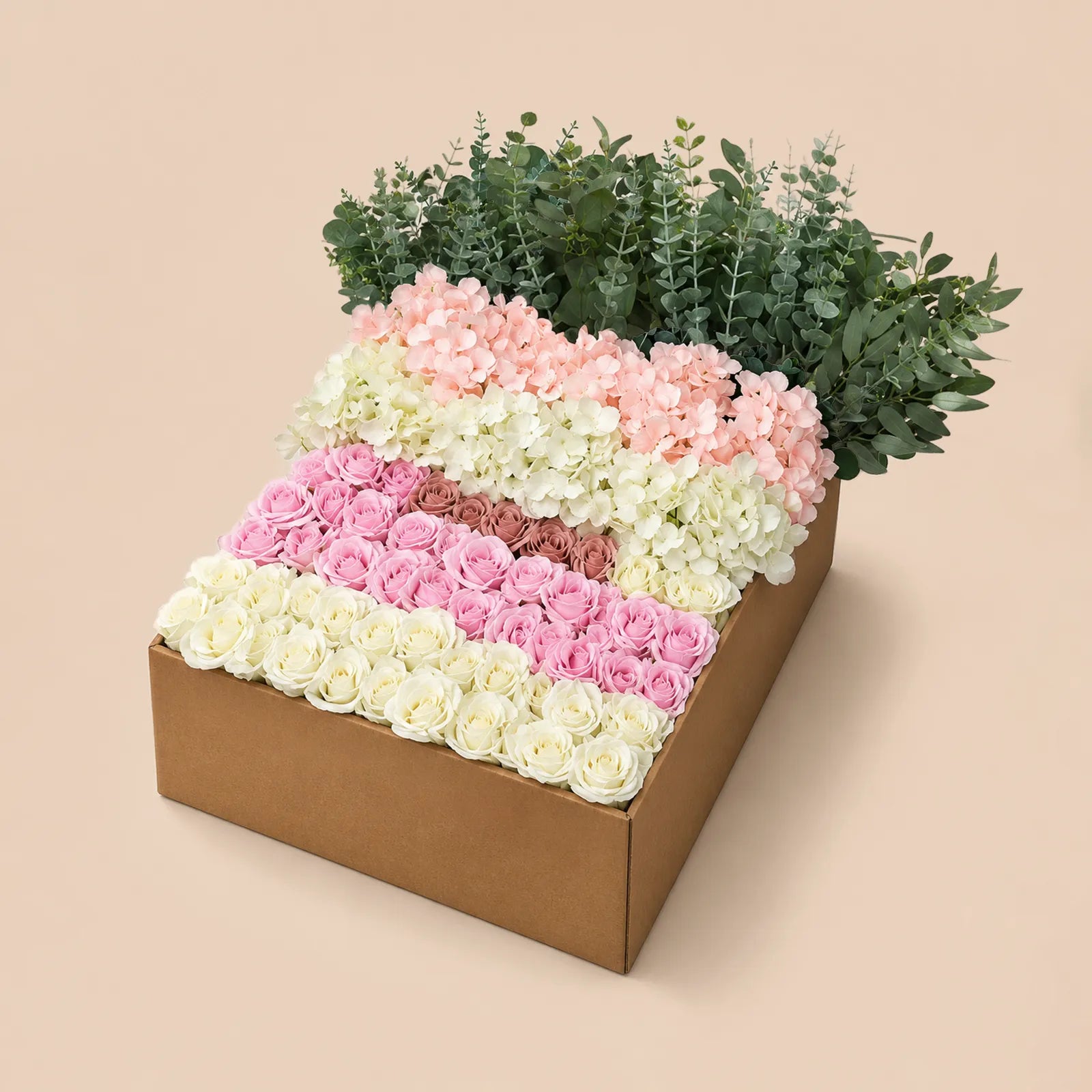 Uflower Pink and White DIY Wedding Flower Kit – Artificial Floral Arrangement Box MJ89001-01