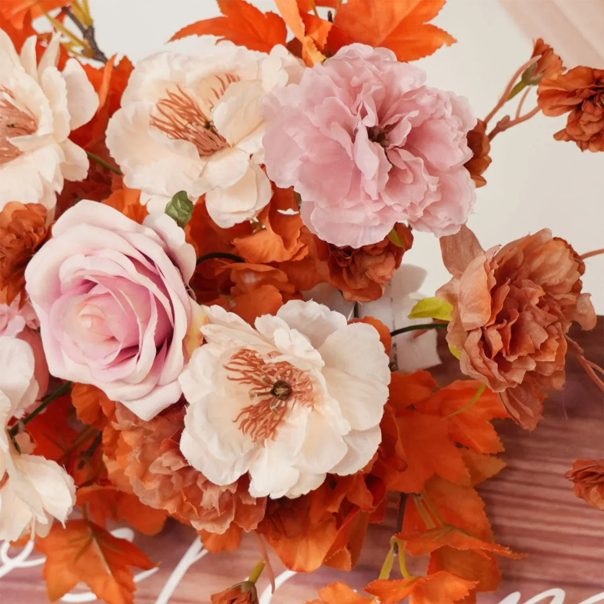 Uflower Artificial Autumn Pink Flower Row Wedding KT Backdrop Decor SET80122 - Uflower
