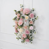 Uflower Wedding Backdrop Pink Rose Green Leaf Floral Arrangement SET80128 - Uflower