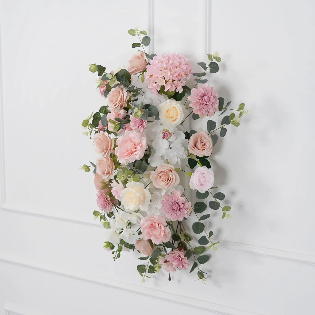 Uflower Wedding Backdrop Pink Rose Green Leaf Floral Arrangement SET80
