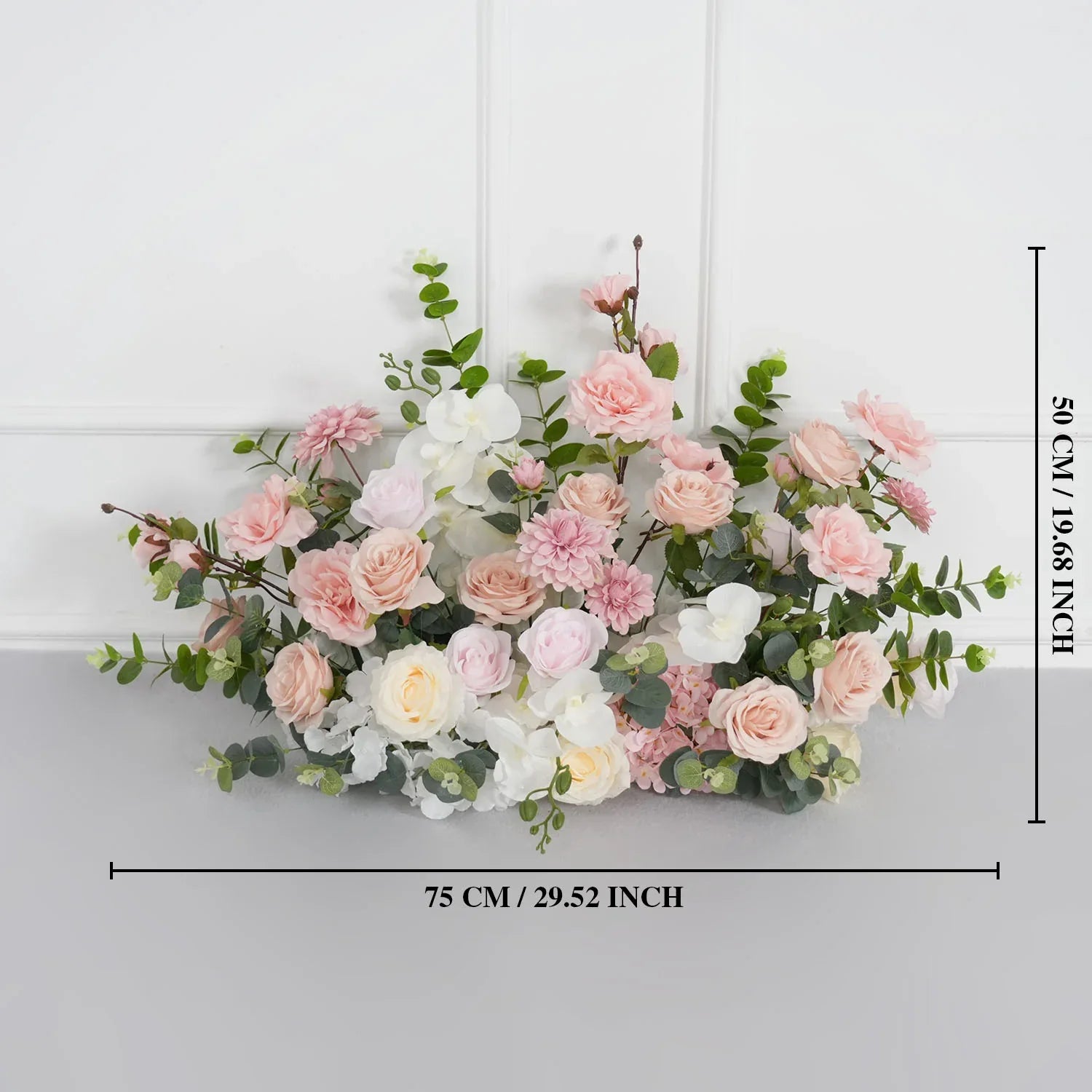 Uflower Wedding Backdrop Pink Rose Green Leaf Floral Arrangement SET80128 - Uflower