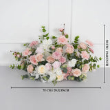 Uflower Wedding Backdrop Pink Rose Green Leaf Floral Arrangement SET80128 - Uflower