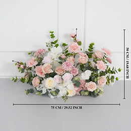 Uflower Wedding Backdrop Pink Rose Green Leaf Floral Arrangement SET80128 - Uflower