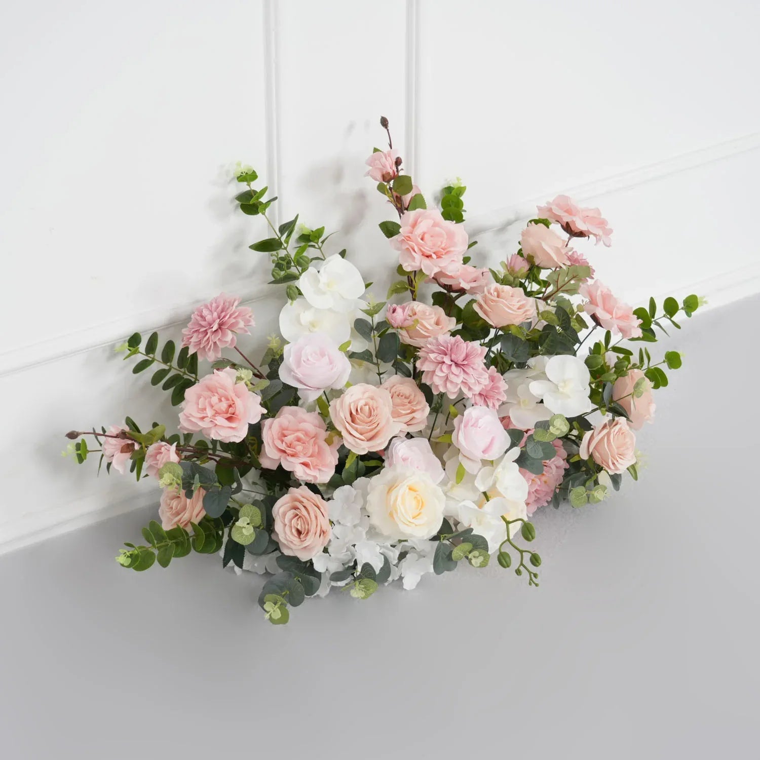Uflower Wedding Backdrop Pink Rose Green Leaf Floral Arrangement SET80128 - Uflower