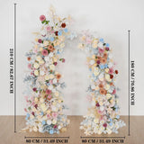 Uflower Pink Blue Champagne Horn Arch Decor Wedding Backdrop Floral Ball Arrangement SET80119 - Uflower