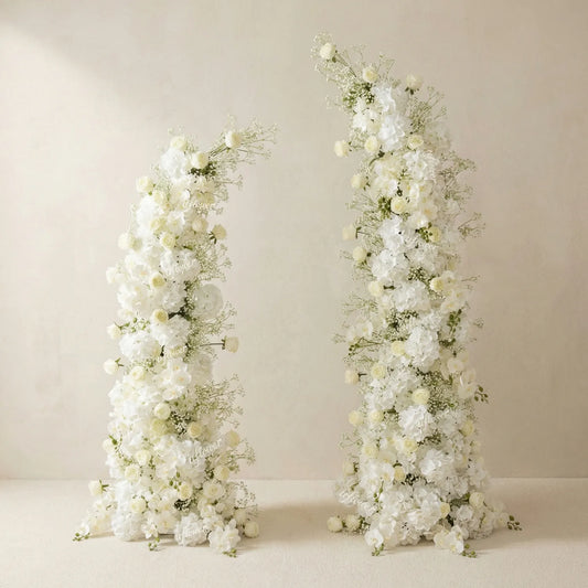 Uflower Gypsophile Blanc Arche Florale Corne Décoration de Toile de Fond pour Fête de Mariage SET80231