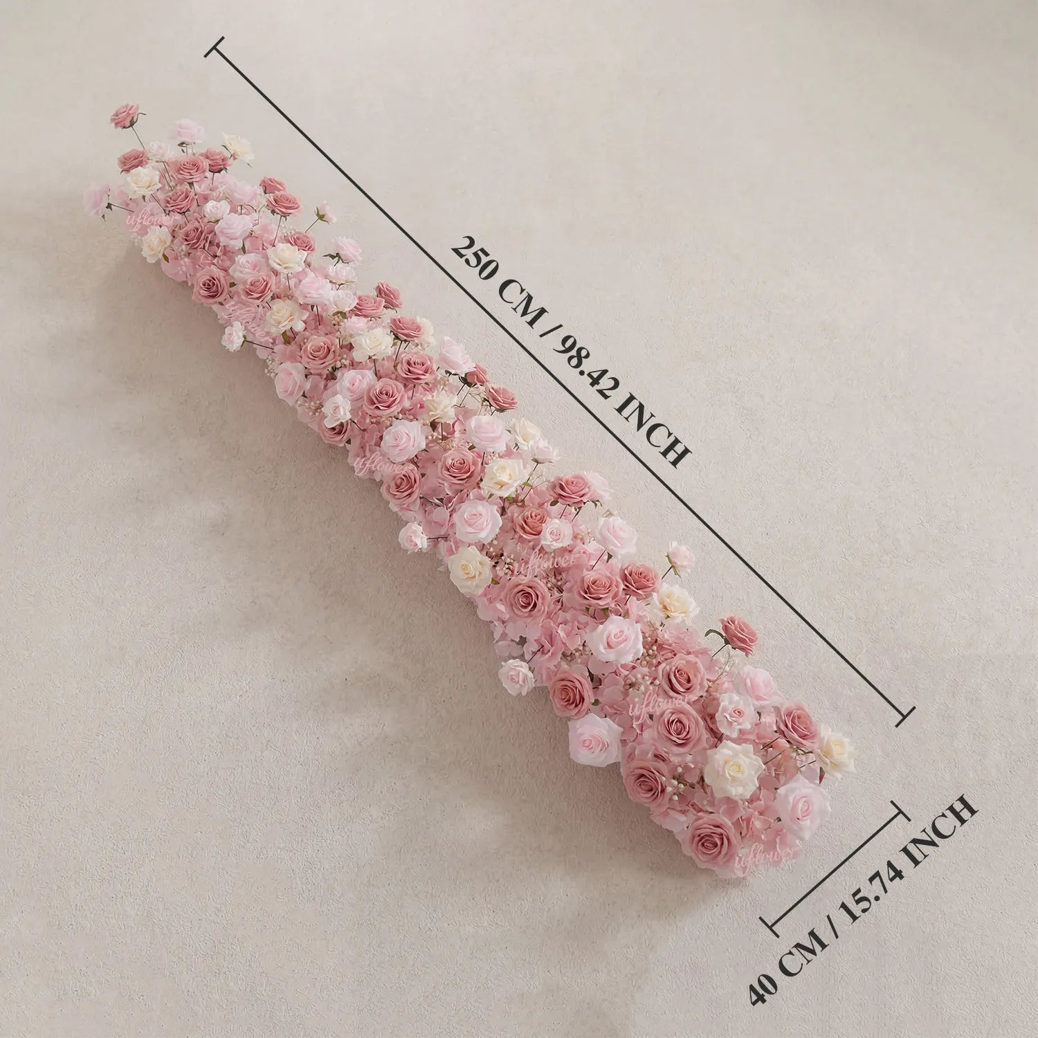 Uflowe Blush Table Runner Sofa Floral Wedding Backdrop Decor SET80244