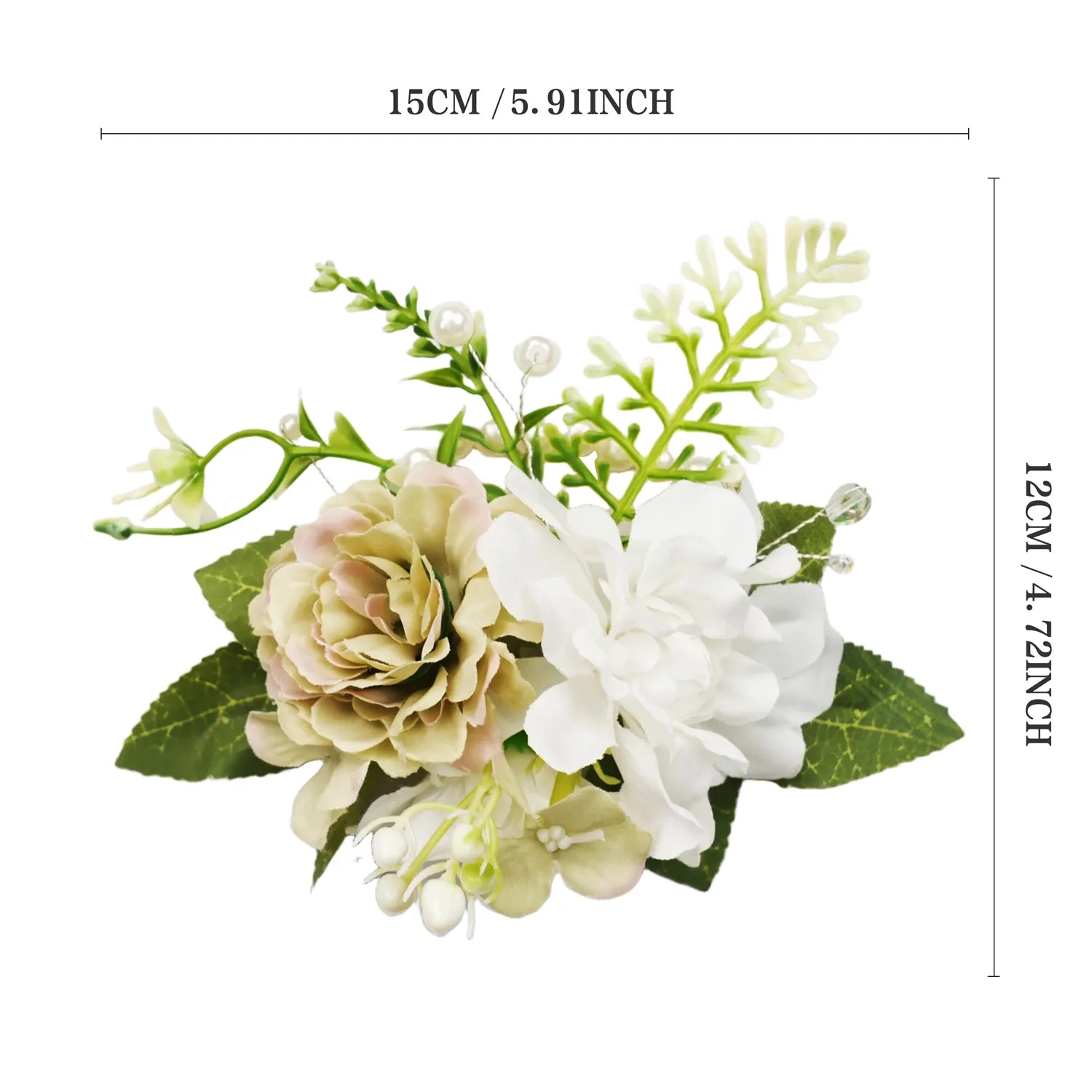 Uflower Wrist Corsages in Green White MG80008-04*6