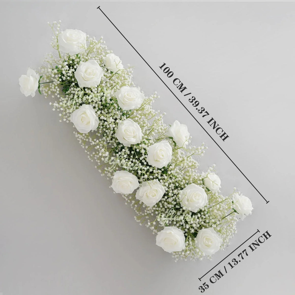 Uflower Baby's Breath Flower Arrangement Table Runner Round Arch SET80167 - Uflower