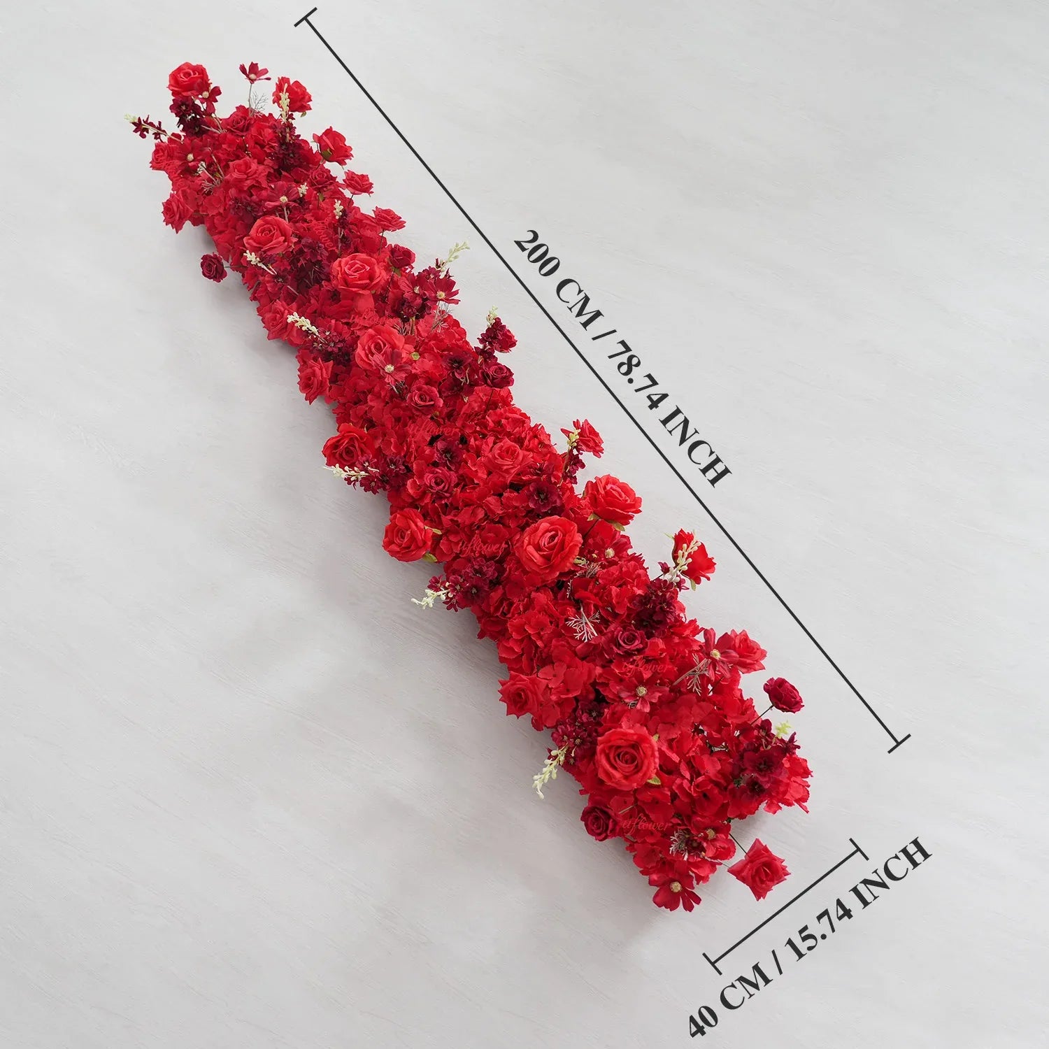 Uflower Artificial Red Rose Flower Row Sofa Table Runner Floor Flower Arrangement MC80126 - Uflower