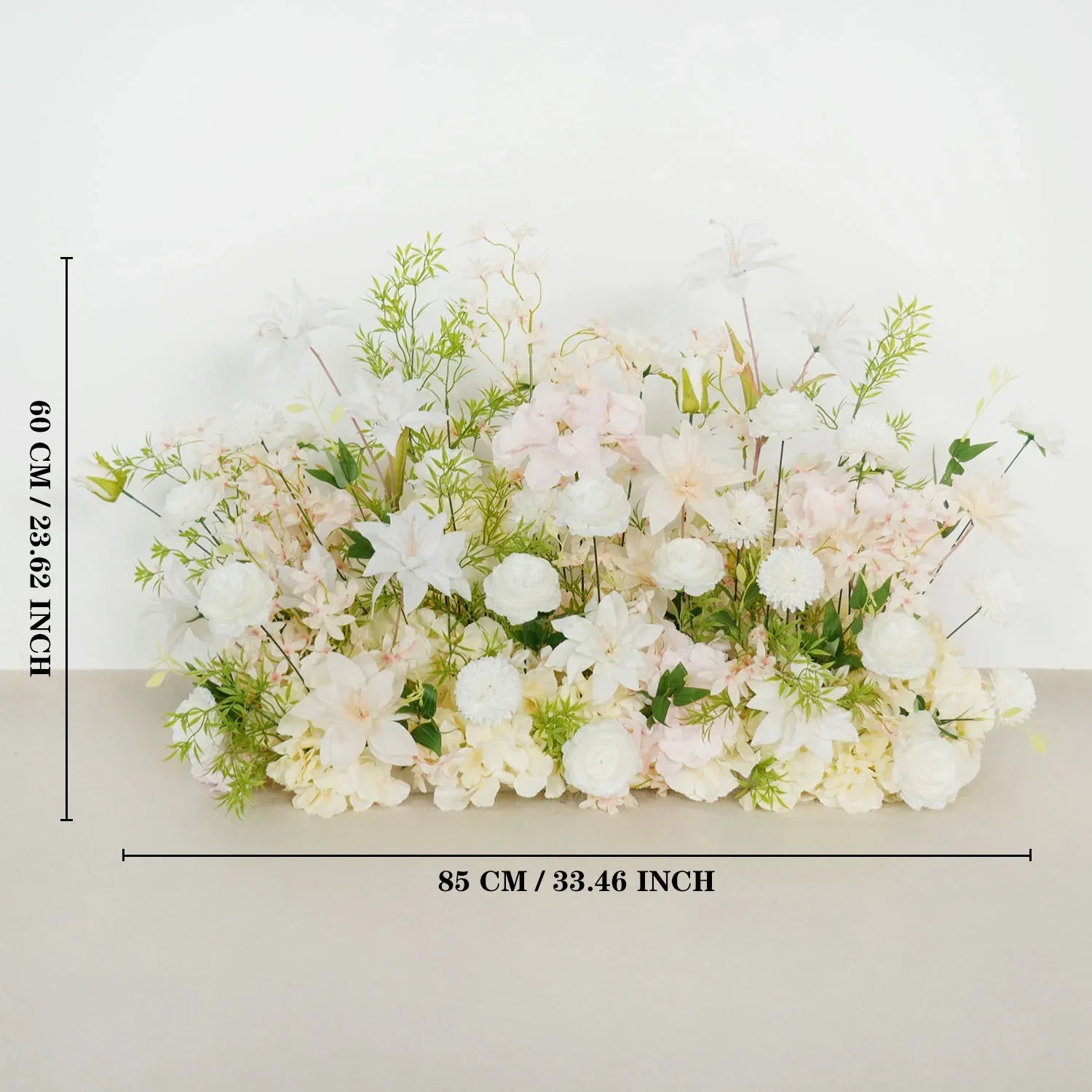 Uflower Artificial White Pink Wedding KT Backdrop Flower Row Decor SET80091 - Uflower