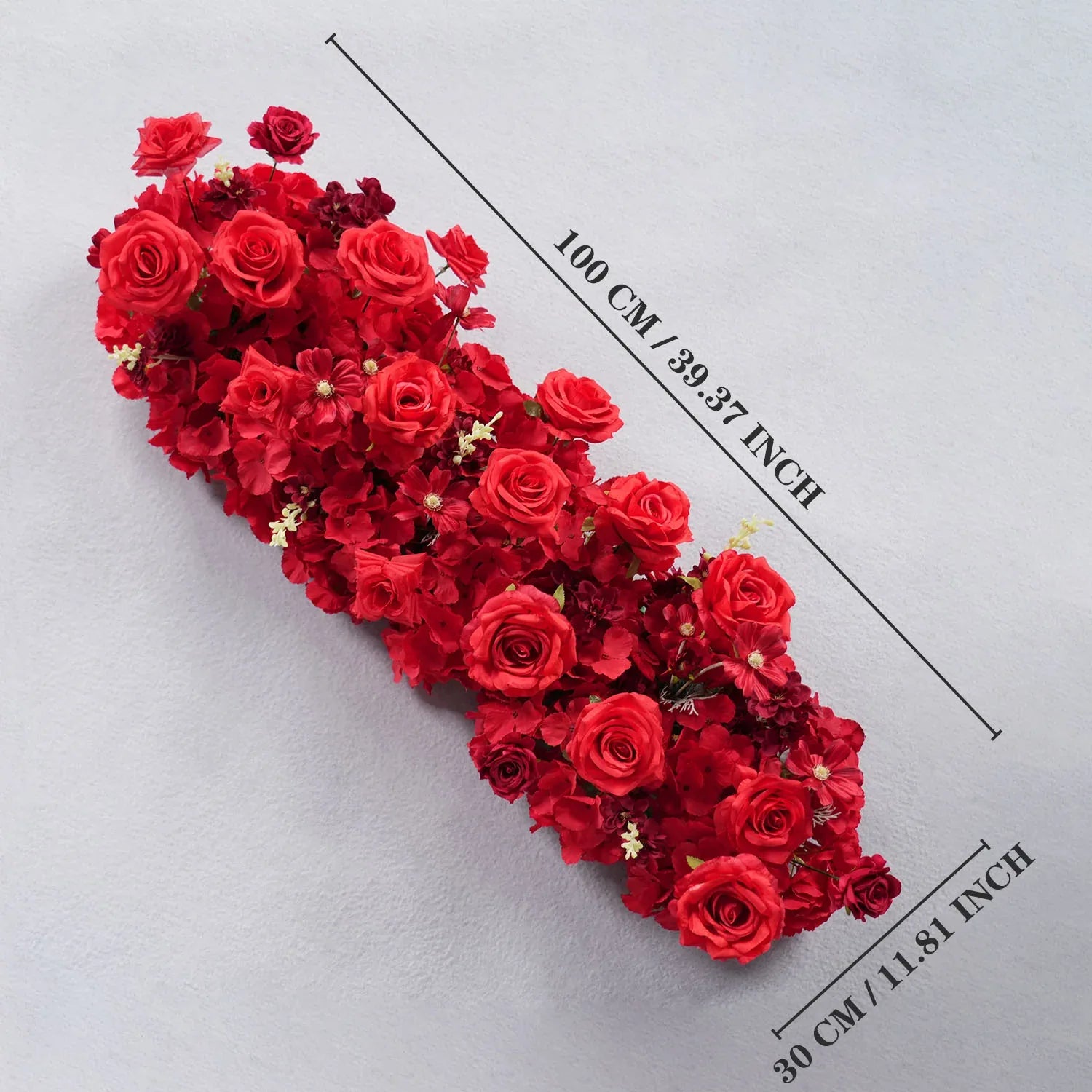 Uflower Red Rose Floral Square Arch Wedding Party Backdrop Decoration MC80126 - Uflower