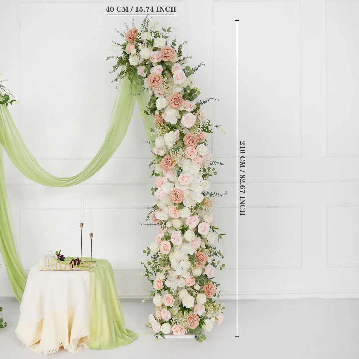 Uflower White 5D Horn Arch Flower Wedding Decor SET80060 - Uflower