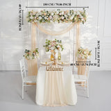 Artificial Champagne Pink White Rose Flower Arrangement Wedding Backdrop Decor Props SET80145 - Uflower