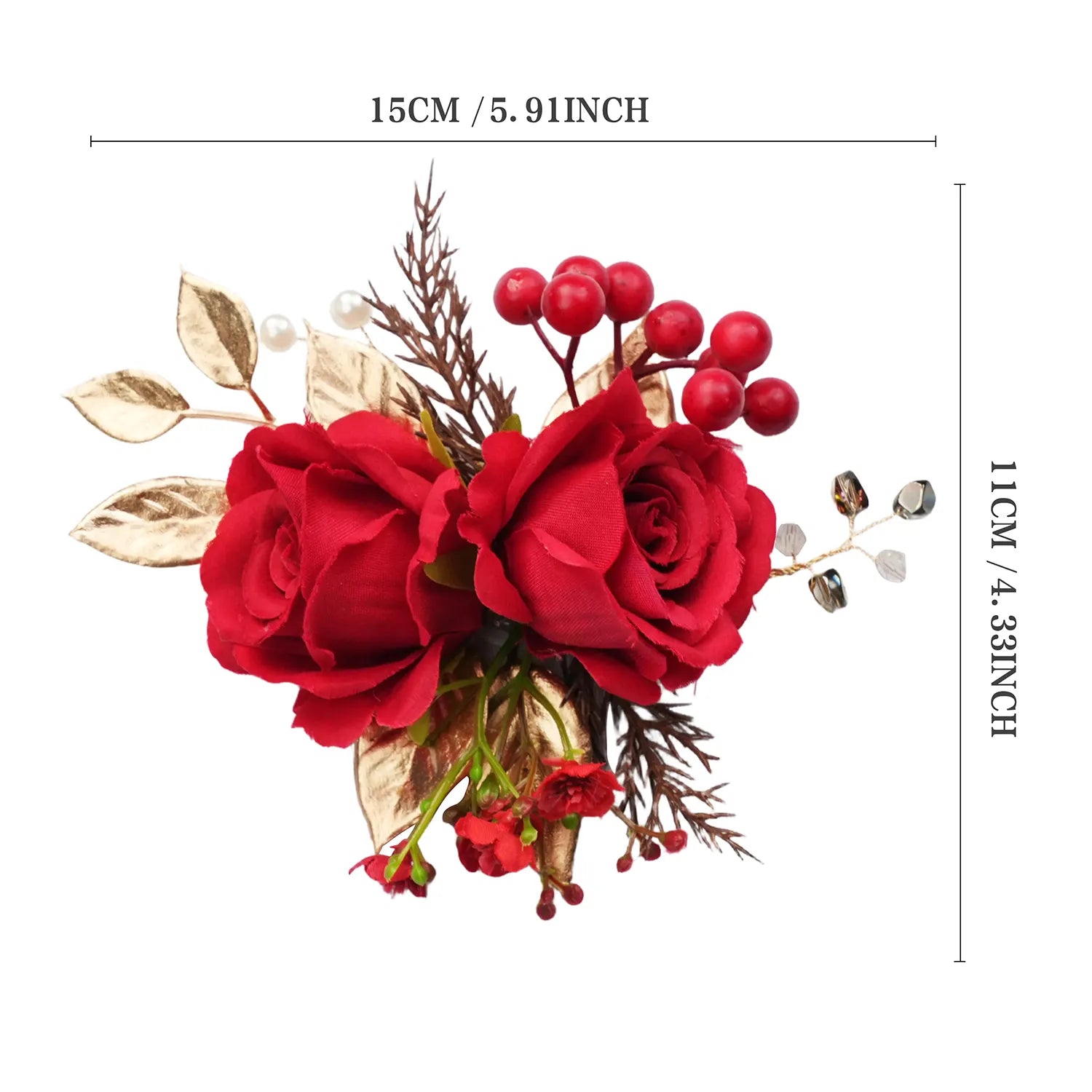 Uflower Wrist Corsages in Red MG80002-04*6