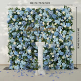 Uflower Blue White Flower Wall Floral Backdrop Wedding Party Proposal Decor SET80144 - Uflower