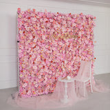 Uflower Pink Rose Flower Wall Wedding Party Proposal Decor SET80221