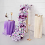 Uflower Purple Table Runner Arrangement Wedding Backdrop Wall Decor - Uflower