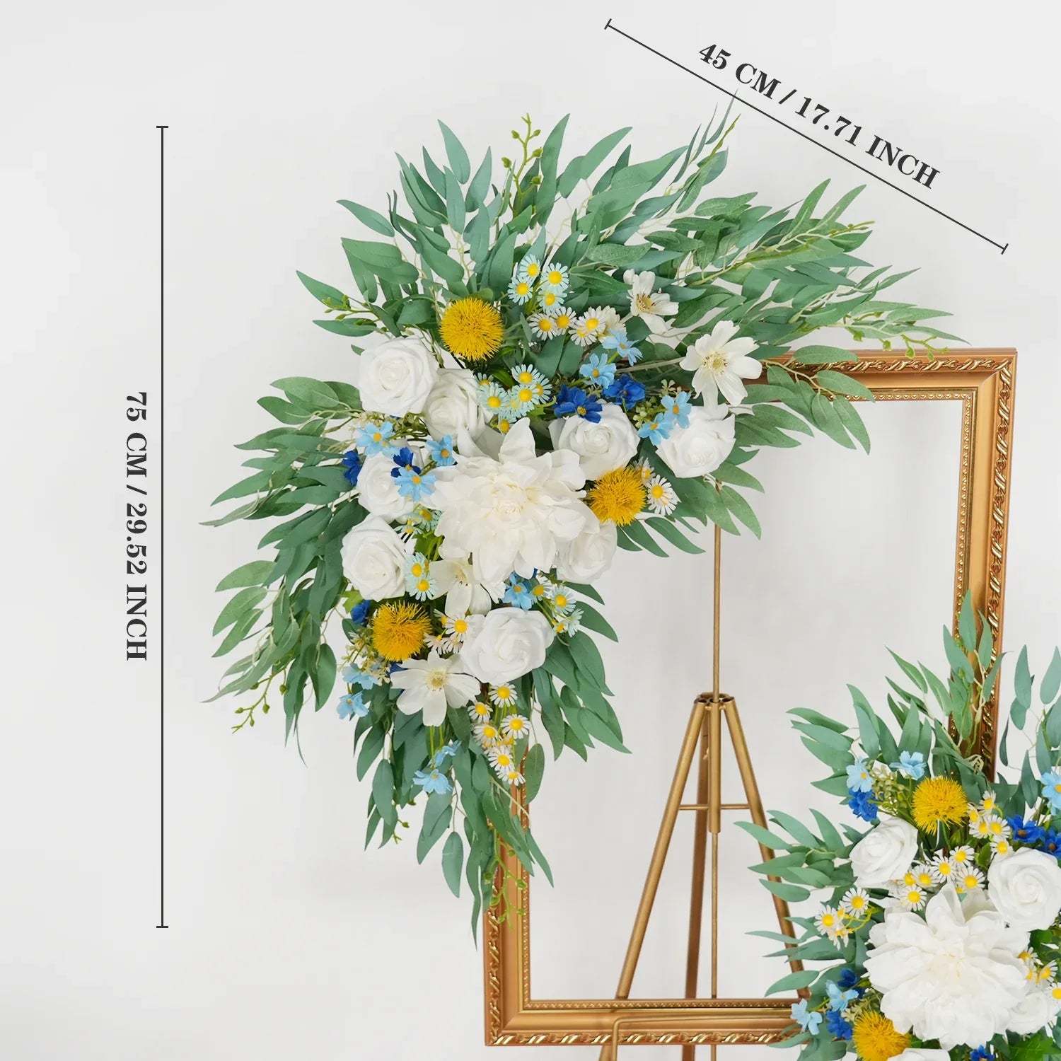 Uflower Rose Green White Flower Willow Leaf Wedding Welcome Flower Floral Decor SET80076 - Uflower