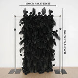 Uflower Artificial Black 5D Flower Wall Wedding Backdrop Decoration MA80034-01 - Uflower