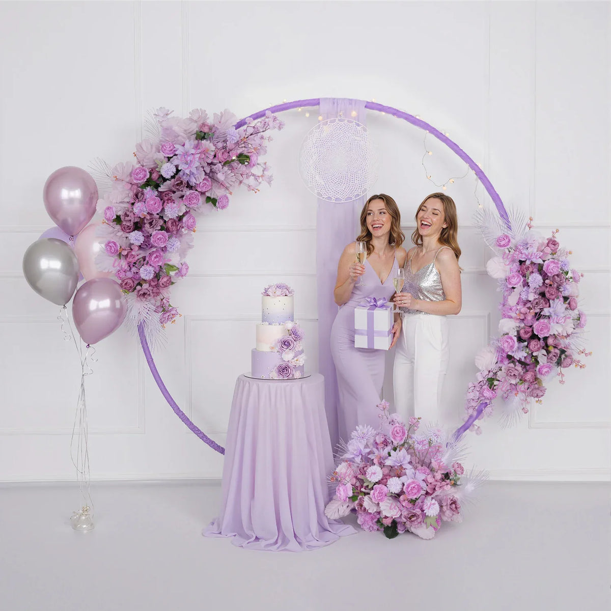 Artificial Purple Wedding KT Backdrop Flower Row Decor SET80067 - Uflower