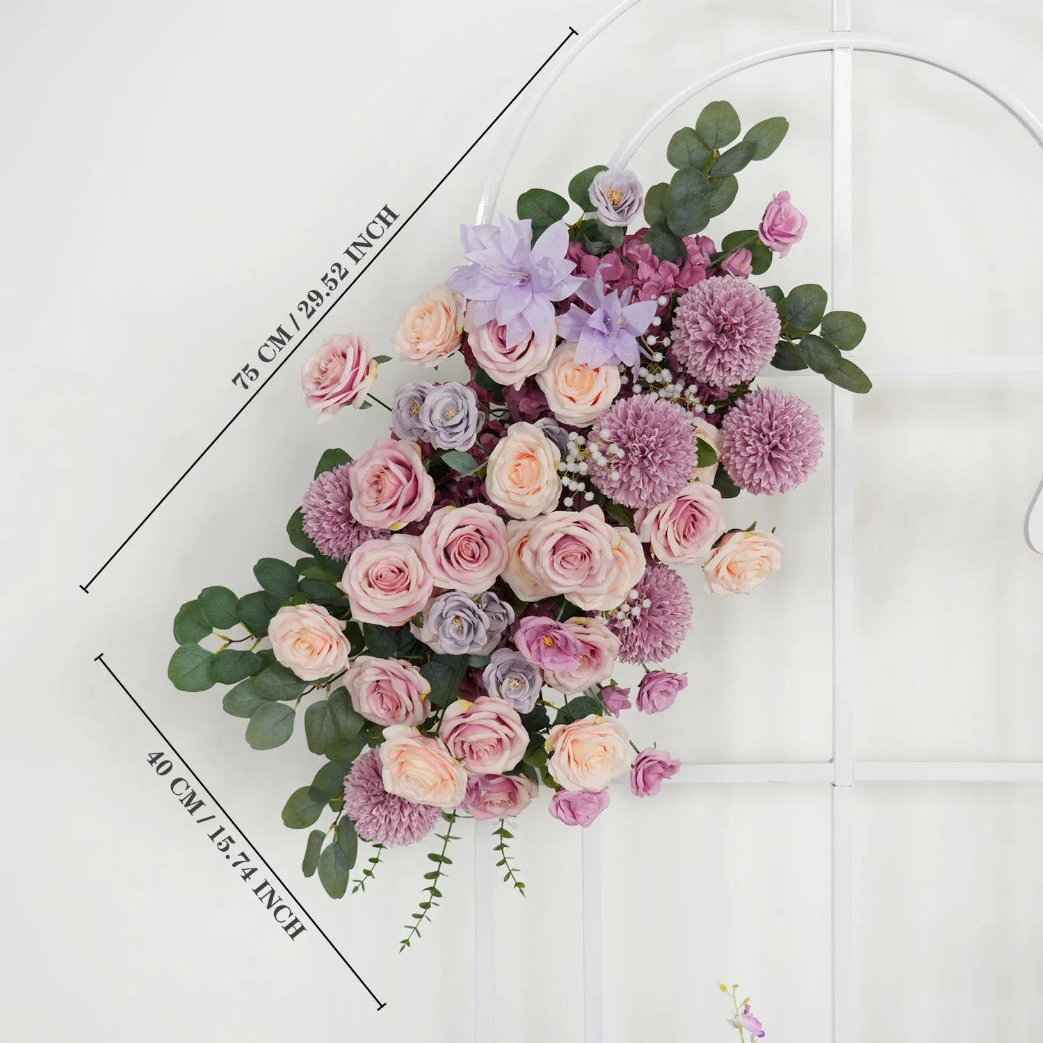 Uflower Artificial Purple Wedding KT Backdrop Flower Row Decor SET80063 - Uflower