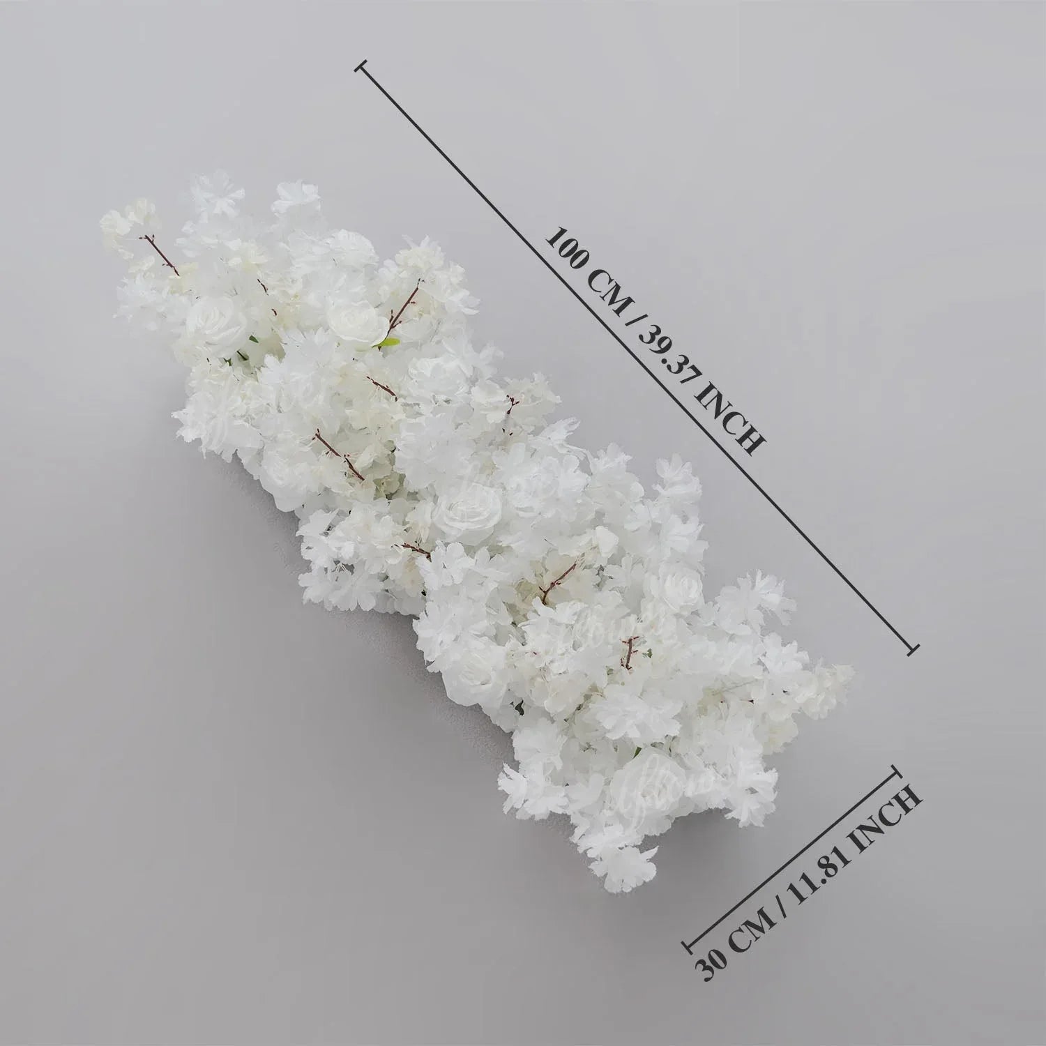 Uflower White Cherry Blossom Flower Row Wedding KT Backdrop Decor SET80166 - Uflower