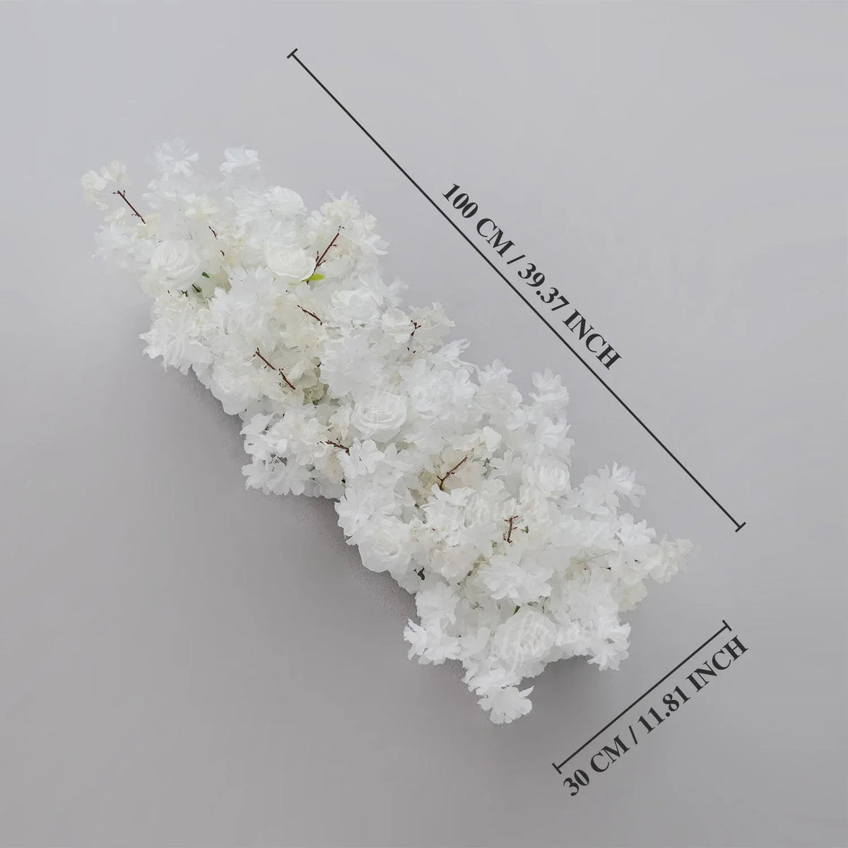 Uflower White Cherry Blossom Flower Row Wedding KT Backdrop Decor SET80166 - Uflower