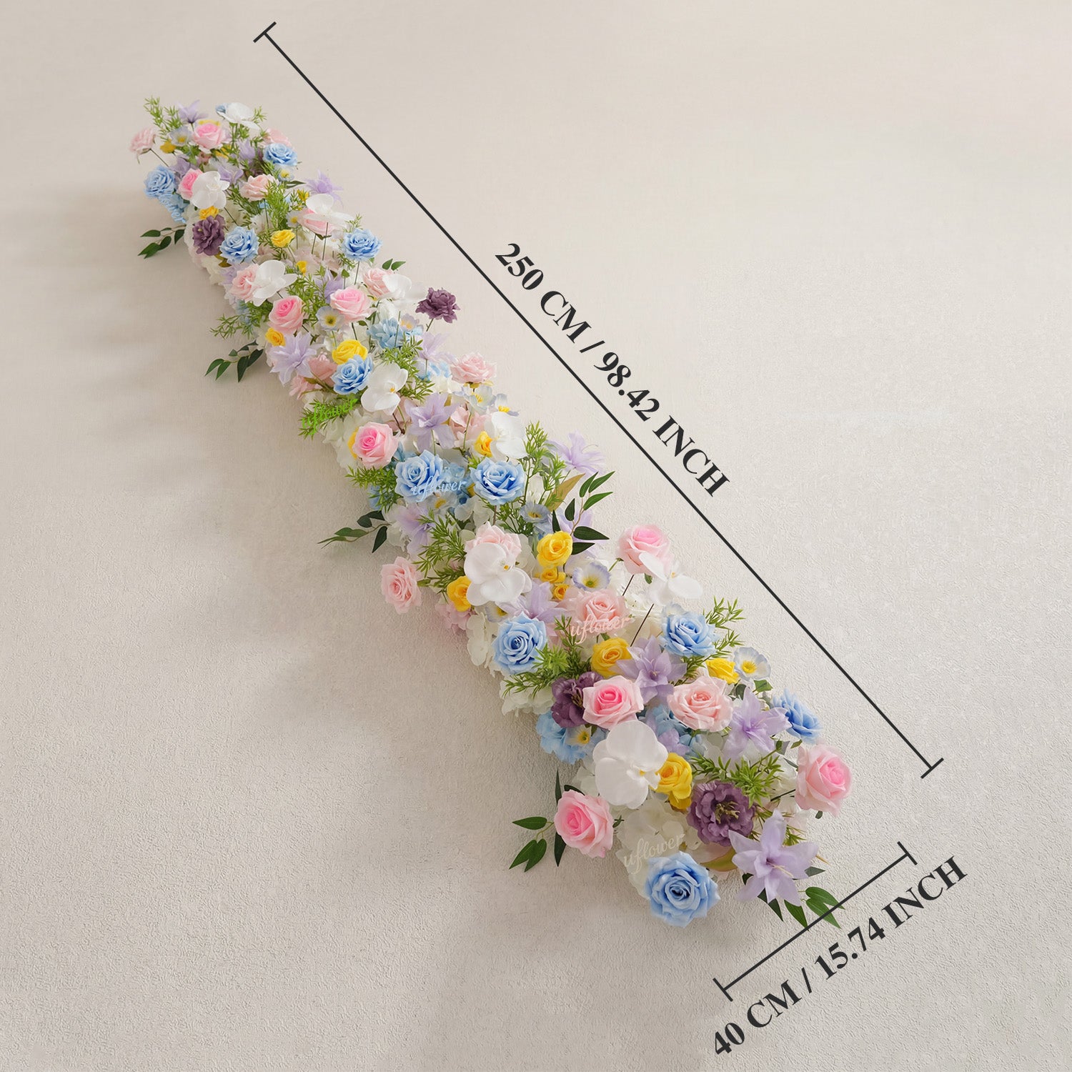 Uflower Pastel Table Runner Sofa Floral Wedding Backdrop Decor SET80246