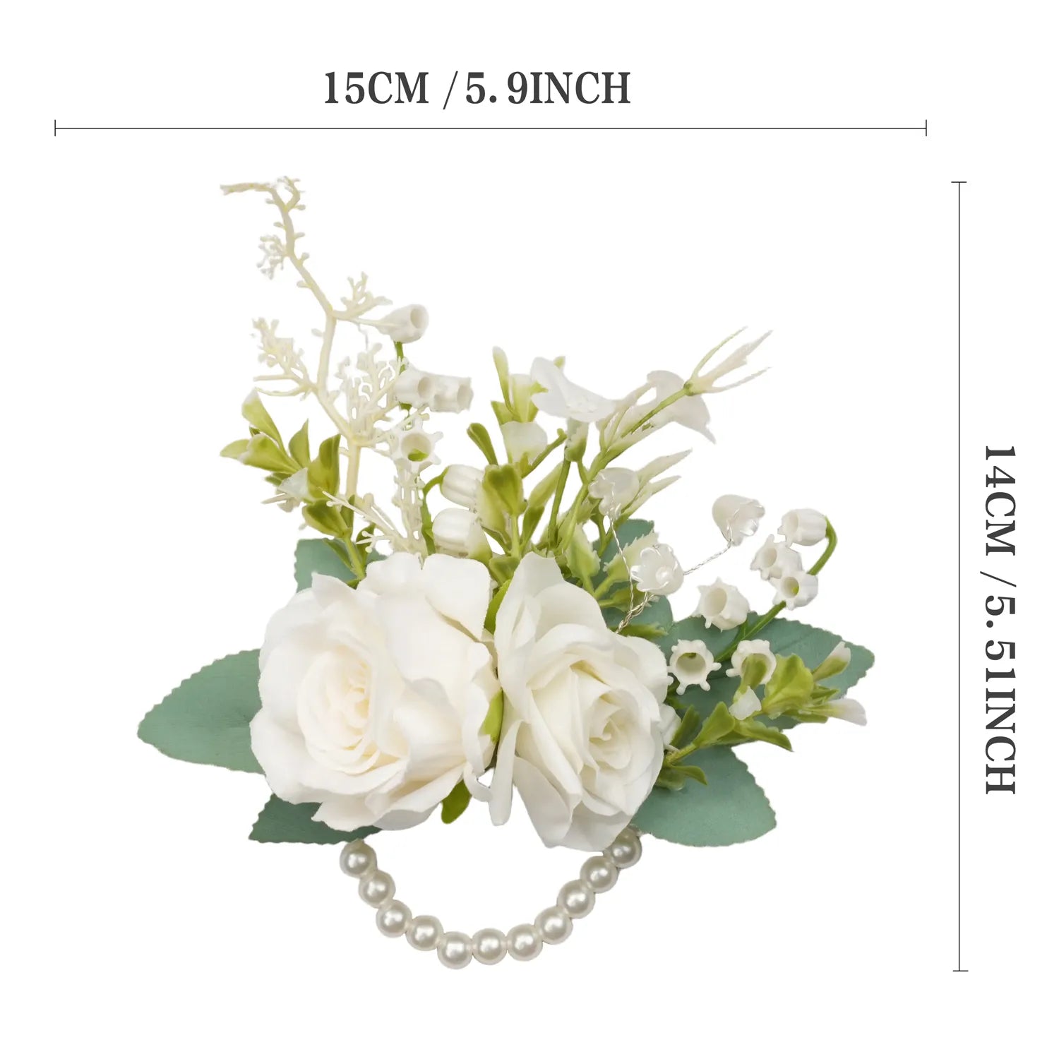 Uflower Wrist Corsages in Ivory MG80012-04*6