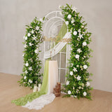 Uflower White Green Floral Arrangement Horn Arch Wedding Backdrop Props	SET80098-01 - Uflower