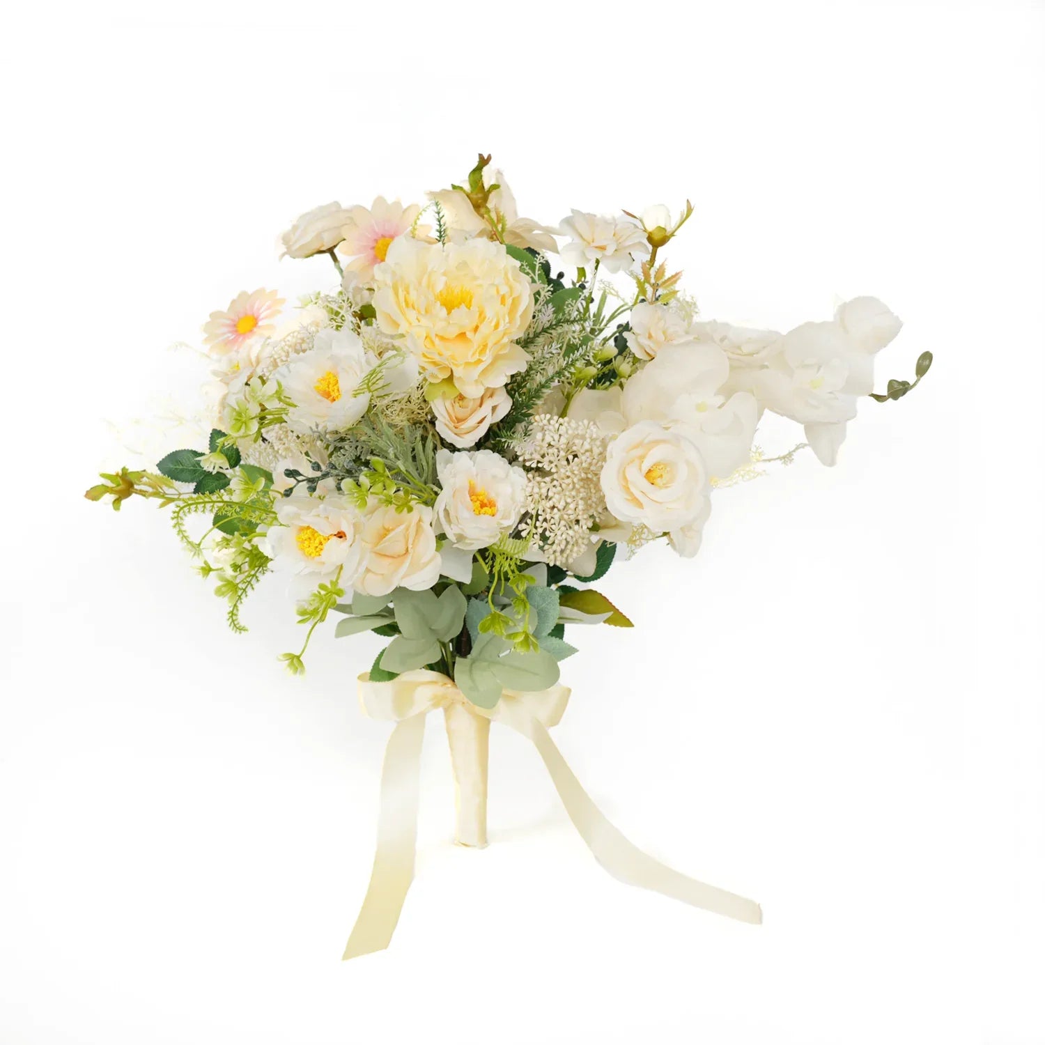 Uflower Champagne Series Bride Bouquet Wrist Corsage Groom Boutonniere Wedding Event Supplies SET80080-10 - Uflower