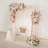 Uflower Wedding Backdrop Pink Rose Green Leaf Floral Arrangement SET80128 - Uflower