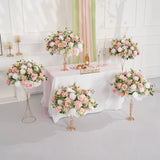 Uflower Pink White Rose Green Leaf Table Centerpieces Floral Ball Wedding Decoration MB80070 - Uflower