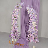 Uflower Purple Floral Horn Arch Wedding Party Backdrop Decor SET80243-01