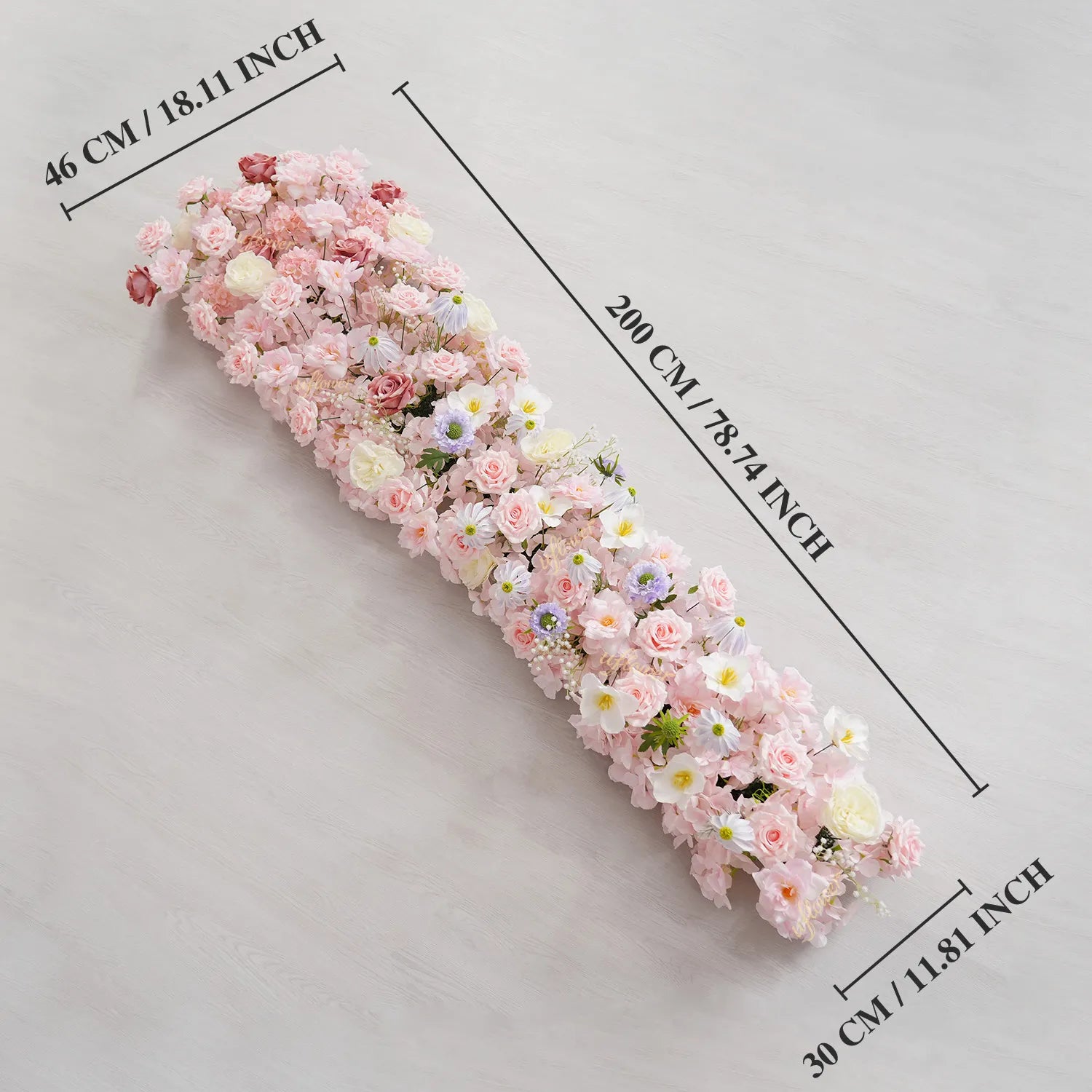 Uflower Pink Table Runner Sofa Floral Wedding Backdrop Decor MC80280-01