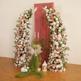 Uflower Blush Pink White Flower Horn Arch Wedding Party Birthday Backdrop Decor SET80191 - Uflower
